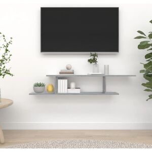 Royalton - Wall-Mounted tv Shelf Grey Sonoma 125x18x23 cm Engineered Wood