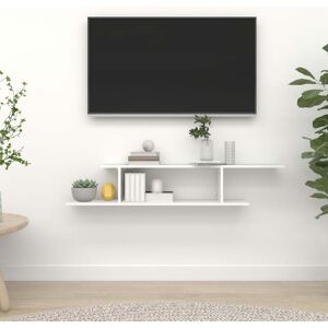 Royalton - Wall-Mounted tv Shelf White 125x18x23 cm Engineered Wood