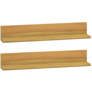 Royalton - Wall Shelves 2 pcs 60x10x10 cm Solid Wood Teak