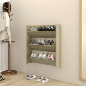 Wall Shoe Cabinet Sonoma Oak 80x18x90 cm Engineered Wood - Royalton