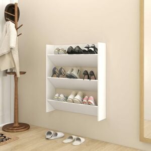 Wall Shoe Cabinet White 80x18x90 cm Engineered Wood - Royalton