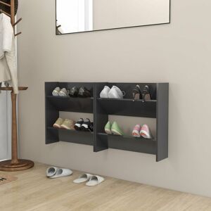 Wall Shoe Cabinets 2 pcs Grey 60x18x60 cm Engineered Wood - Royalton