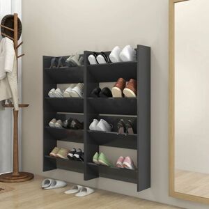 Wall Shoe Cabinets 4 pcs Grey 60x18x60 cm Engineered Wood - Royalton