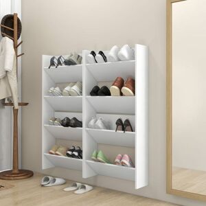 Wall Shoe Cabinets 4 pcs White 60x18x60 cm Engineered Wood - Royalton