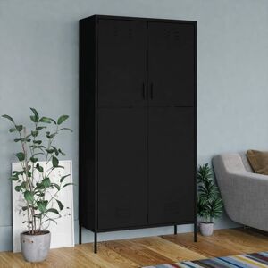 Berkfield Home - Royalton Wardrobe Black 90x50x180 cm Steel