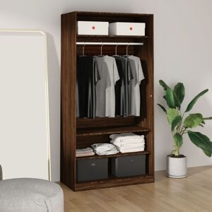 Berkfield Home - Royalton Wardrobe Brown Oak 100x50x200 cm Engineered Wood