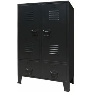 BERKFIELD HOME Royalton Wardrobe Metal Industrial Style 67x35x107 cm Black