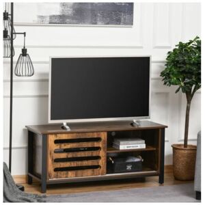 UNIQUEHOMEFURNITURE Rustic TV Stand Metal Media Unit Storage Cupboard Door Industrial Shelf Cabinet