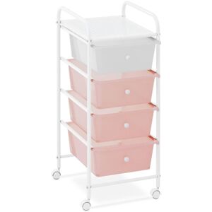 PHYSA Salon trolley Storage trolley 4 drawers pink/white brakes