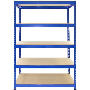 Monster Shop - 3 x Blue Racking Bay Unit 5 Tier Heavy Duty Steel Metal 200kg