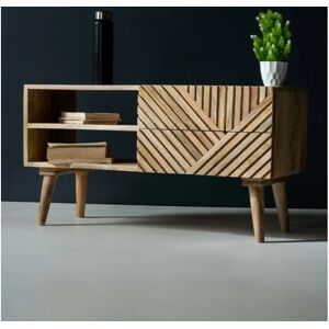 UNIQUEHOMEFURNITURE Scandinavian tv Stand Mid Century Cabinet Vintage Retro Nordic Solid Wood Unit