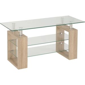 SECONIQUE Milan tv Unit in Sonoma Oak Effect Veneer Clear Glass