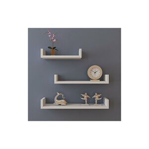 FAMIHOLLD Set of 3 Floating Display Shelves Ledge Bookshelf Wall Mount Storage Home D¨cor White