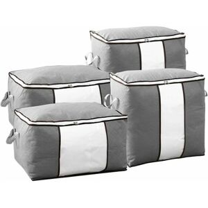 HOOPZI Set of 4 Clothes Storage Bags, Foldable, with Reinforced Handle and Window, Ideal for Blankets, Pillows and Clothes, 2 (60 x 35 x 42 cm), 2 (48 x 50