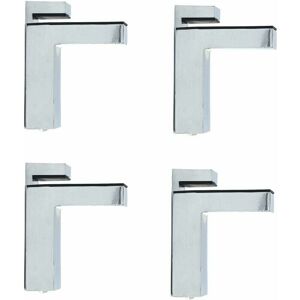 HOOPZI Set of 4 Wall Mount F-Shaped Glass Clamps Adjustable 6-28mm Thick Zinc Alloy Chrome Finish Shelf Bracket