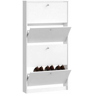 NETFURNITURE Shoe Cabinet 4 Compartments in White - White