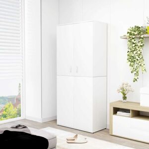 Shoe Cabinet White 80x39x178 cm Chipboard - Hommoo