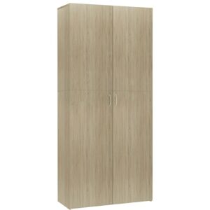 Shoe Cabinet Sonoma Oak 80x35.5x180 cm Engineered Wood Vidaxl Brown