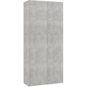 Shoe Cabinet Concrete Grey 80x35.5x180 cm Engineered Wood Vidaxl Grey