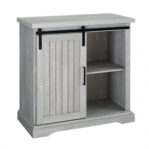 32' Stone Grey Sliding Grooved Door Accent Console Unit - Simpa