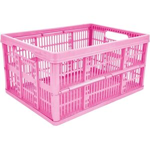 Simpa - 32L 5PC Plastic Folding Storage Crates - pink - Pink