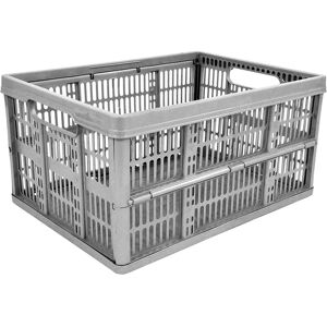 32L 5PC Plastic Folding Storage Crates - silver - Silver - Simpa