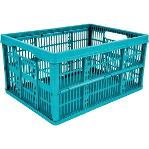 32L 5PC Plastic Folding Storage Crates - blue - Blue - Simpa