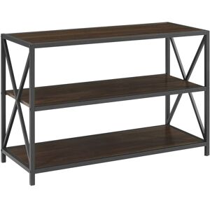 40' Dark Walnut Industrial Collection Wood Bookcase - Simpa