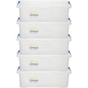5PC Clear Clik 'n' Store Plastic Storage Boxes - Size 32L - Simpa