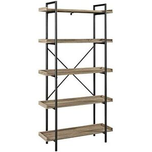 68' Driftwood Industrial Collection Metal Bookcase - Simpa