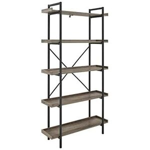 68' Grey Wash Industrial Collection Metal Bookcase - Simpa