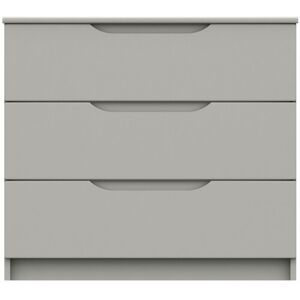 NETFURNITURE Sinata Gloss 3 Drawer Chest Fully Assembled Light Grey Gloss Gloss - Light Grey Gloss