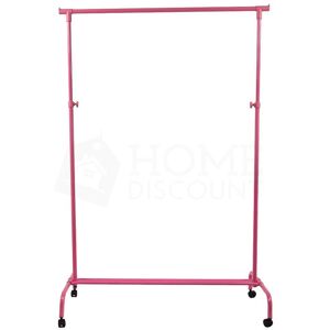 Home Discount - Single Clothes Rail Garment Rack Shoe Rack Storage, Pink