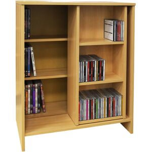 WATSONS Slide - cd dvd Media Storage Bookcase / Display Sliding Shelves - Oak - Oak