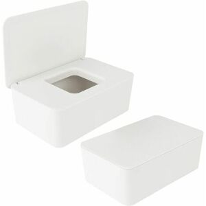 NEIGE Snow 2 Pcs Wipes Storage Box Baby Wipes Case 18.5x12x7cm - White