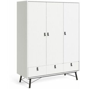 NETFURNITURE Sny Wardrobe 3 Doors + 3 Drawers In Matt White - White