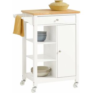 PromotionSoBuy Kitchen Storage Trolley Cabinet Cart,Drawer and Shelves,White,FKW46-WN+Free Kitchen Hanging Shelf KCR03-N