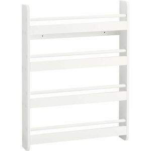 Wall White Wood 4 Tiers Kids Storage Shelving Bookcase Rack KMB08-K-W - Sobuy