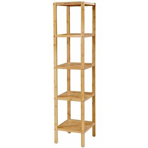 SONGMICS Bathroom Shelves Storage Rack organiser 5 Tier Bamboo 33 x 33 x 146 cm BCB55Y