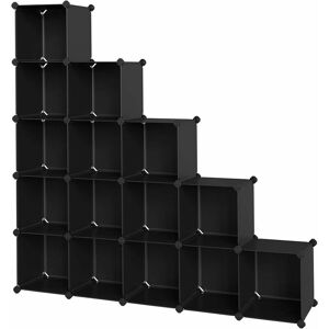 Songmics - 16-Cube Storage Unit, Shoe Rack, diy Shelving System, Stackable Cubes, pp Plastic Shelf, Wardrobe, Closet Divider, for Bedroom, Office,