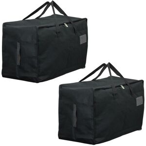 SPARES2GO Arge Canvas Bag Zipped Attic Loft Waterproof Dust Proof Junk Storage Black x 2