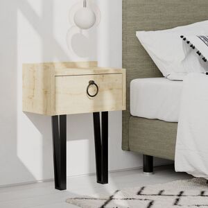 Decortie - Sponge Modern Bedside Table 40cm Width Bedroom Furniture - Oak - Oak