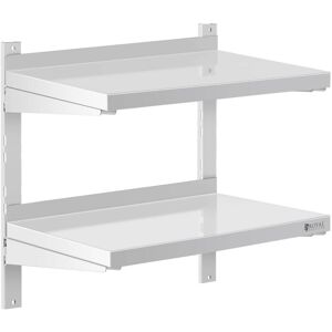 Royal Catering - Stainless Steel Wall Shelf Kitchen Shelf Commercial Kitchen 2 Shelves 40x60cm