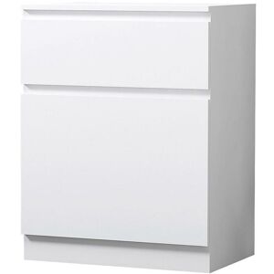 FWSTYLE Stora Modern 1 Door 1 Drawer Storage Cabinet Matt White - White