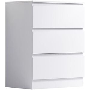 FWSTYLE Stora Modern 3 Drawer Chest of Drawers - Matt White