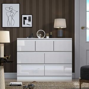 FWSTYLE Stora Modern Merchant Chest - White Gloss - White