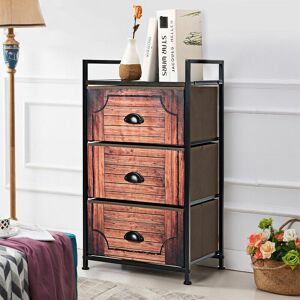 COSTWAY Storage Cabinet Organizer Unit 3 Drawer Fabric Dresser Tower Bedroom Nightstand