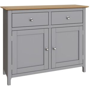 Fwstyle - Sideboard Dove Grey Oak Veneer 2 Doors 2 Drawers Storage Cupboard - Grey