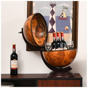 Gymax - Tabletop Globe Bar Cabinet Storage w/Nautical Chart Wood Wine Stand