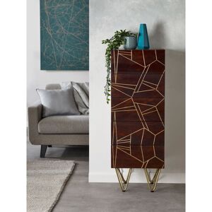 VERTYFURNITURE Tall Chest of drawers Dallas Dark Mango - Dark Wood